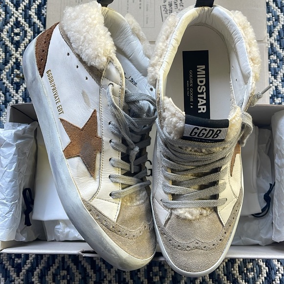 EUC Golden Goose Limited Edition (58 / 300) Mid-Star Leather & Shearling Sz 38 - Picture 1 of 16